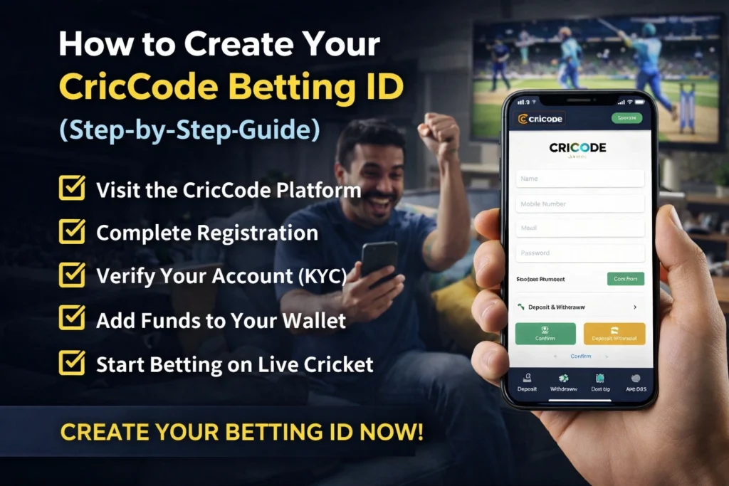 How to create CricCode betting ID step-by-step cricket betting app signup process on mobile