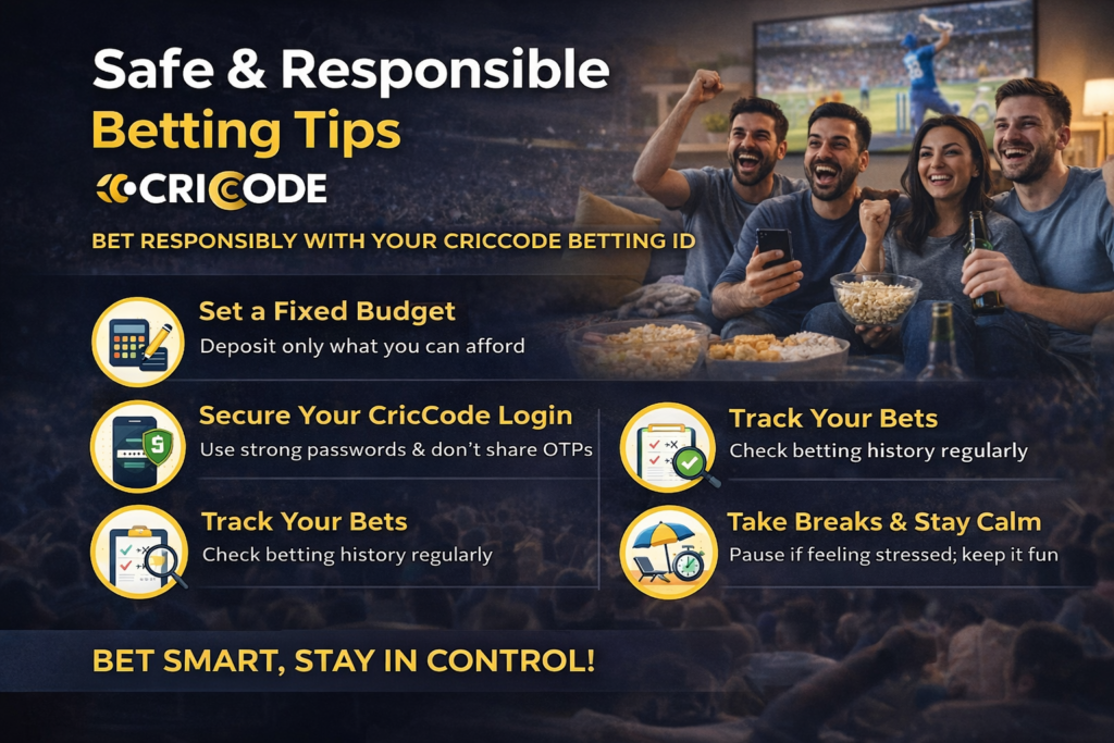 Safe and responsible betting tips for CricCode betting ID users including budget control security and smart betting habits