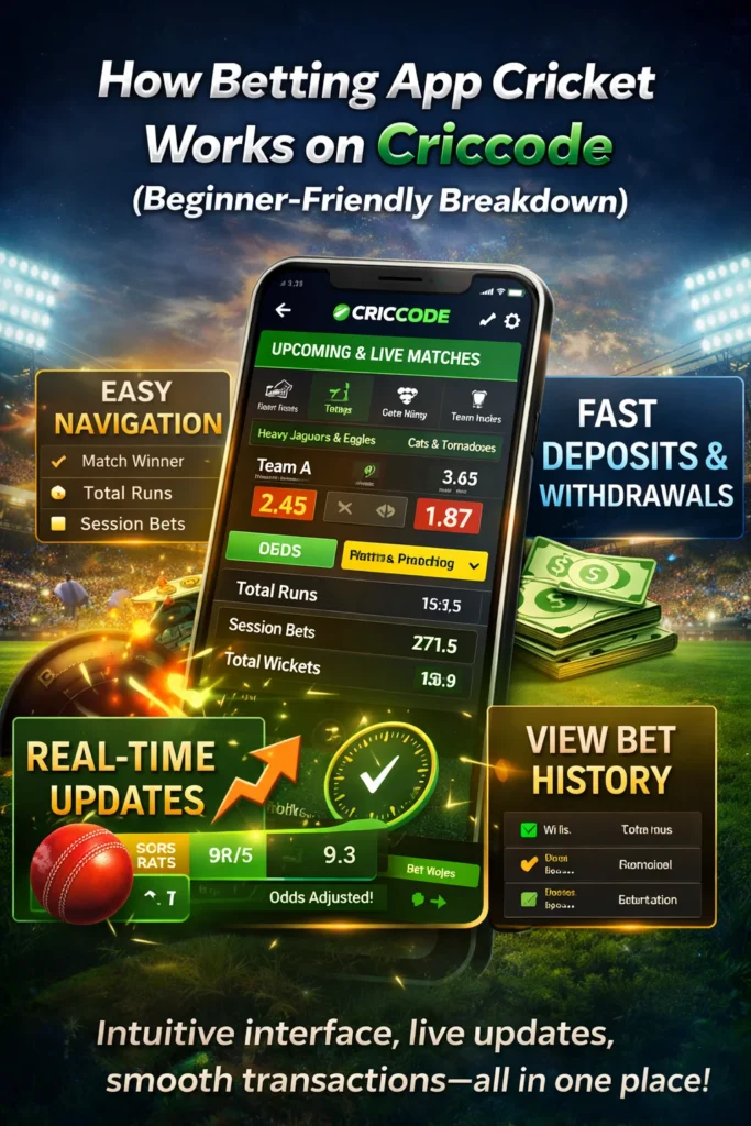 Beginner-friendly breakdown of how Criccode Betting App Cricket works with live updates, easy navigation, and fast withdrawals.