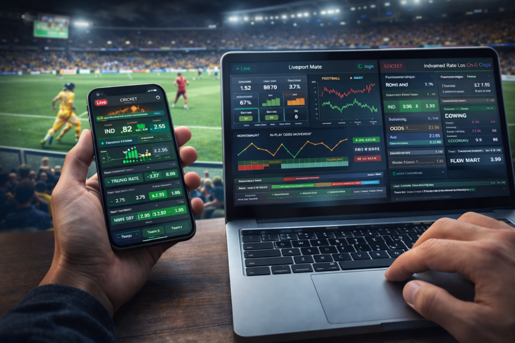 Advanced live sports betting strategy dashboard with real-time analytics and odds movement