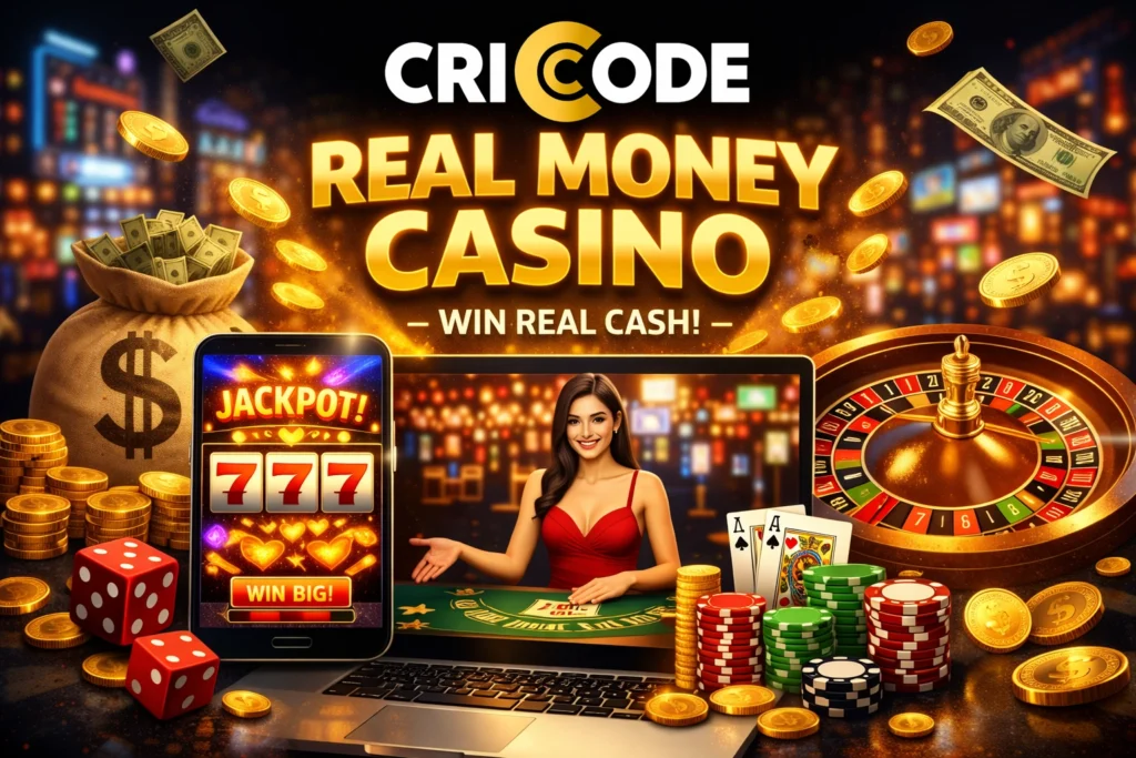 Real money casino CricCode online casino games with slots blackjack roulette and live dealer wins