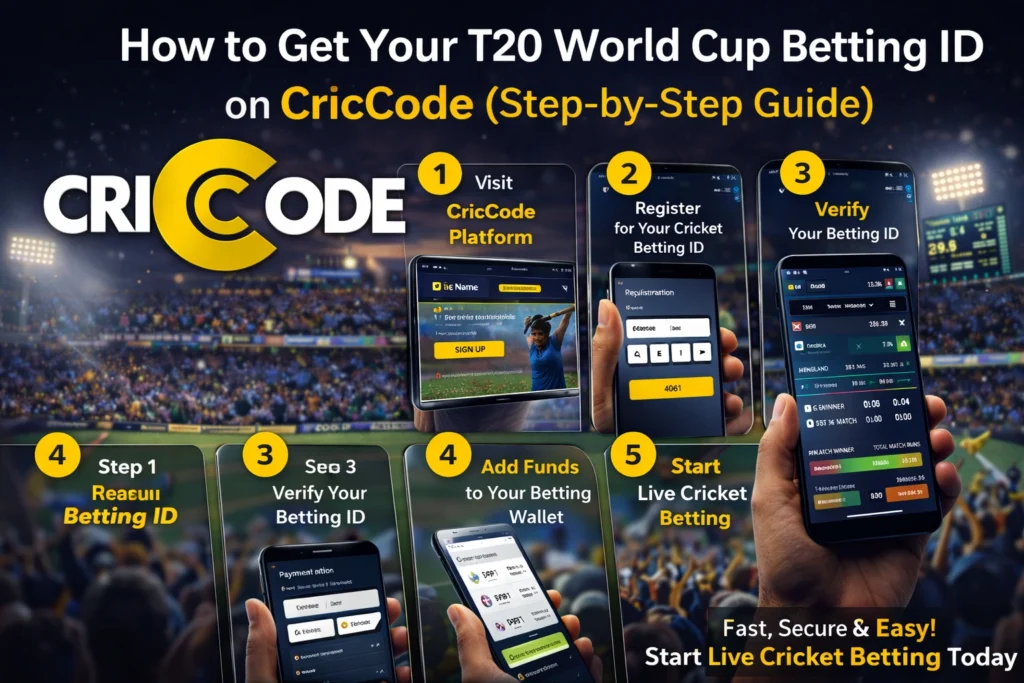 Step-by-step guide to get CricCode T20 World Cup betting ID for live cricket betting signup