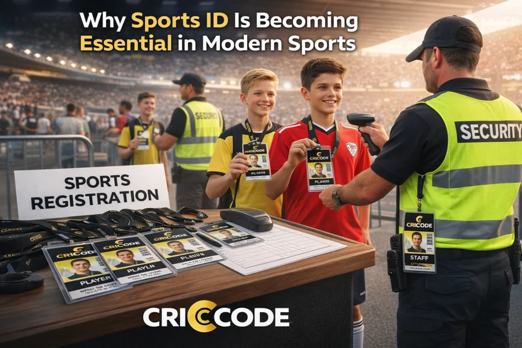CricCode Sports ID cards used by athletes for secure identification and event access