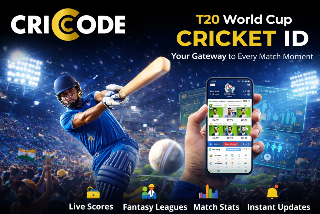 Criccode T20 World Cup Cricket ID platform logo for live scores and fantasy cricket