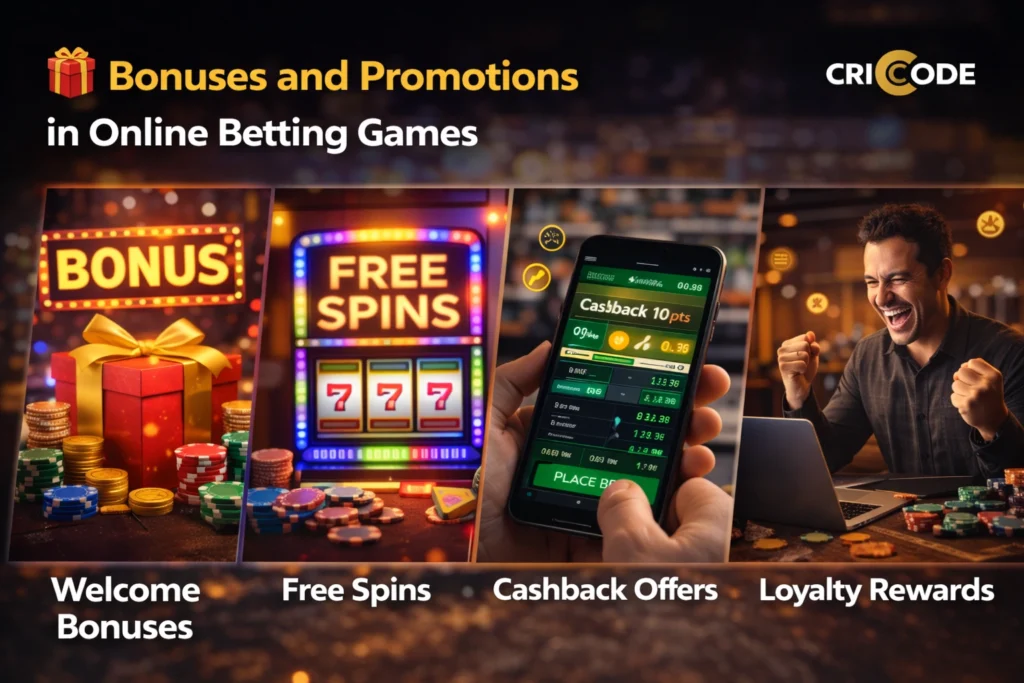 Online betting bonuses with free spins, cashback offers, welcome bonus gift box and casino chips